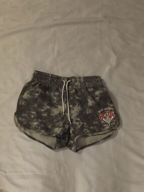 AC/DC High Voltage Tie-Dye Gray Women's Athletic Shorts